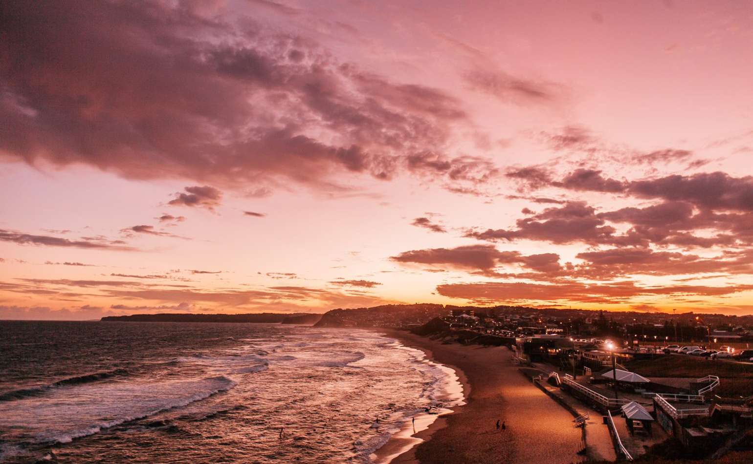 Sunset by beach