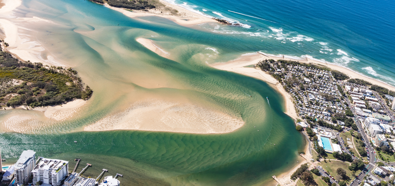 Maroochydore aerial view beach